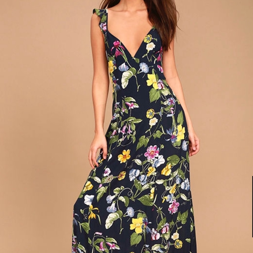 Navy floral maxi dress